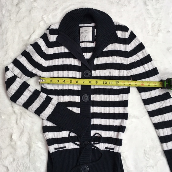 New H&M Chunky Knit Striped Button Down Sweater - Picture 6 of 8